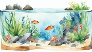 Small-scale aquascapes for desktop aquariums